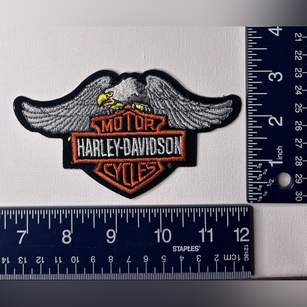 Authentic Vintage Harley-Davidson Patch Emblem Eagle Wings Bar & Shield medium